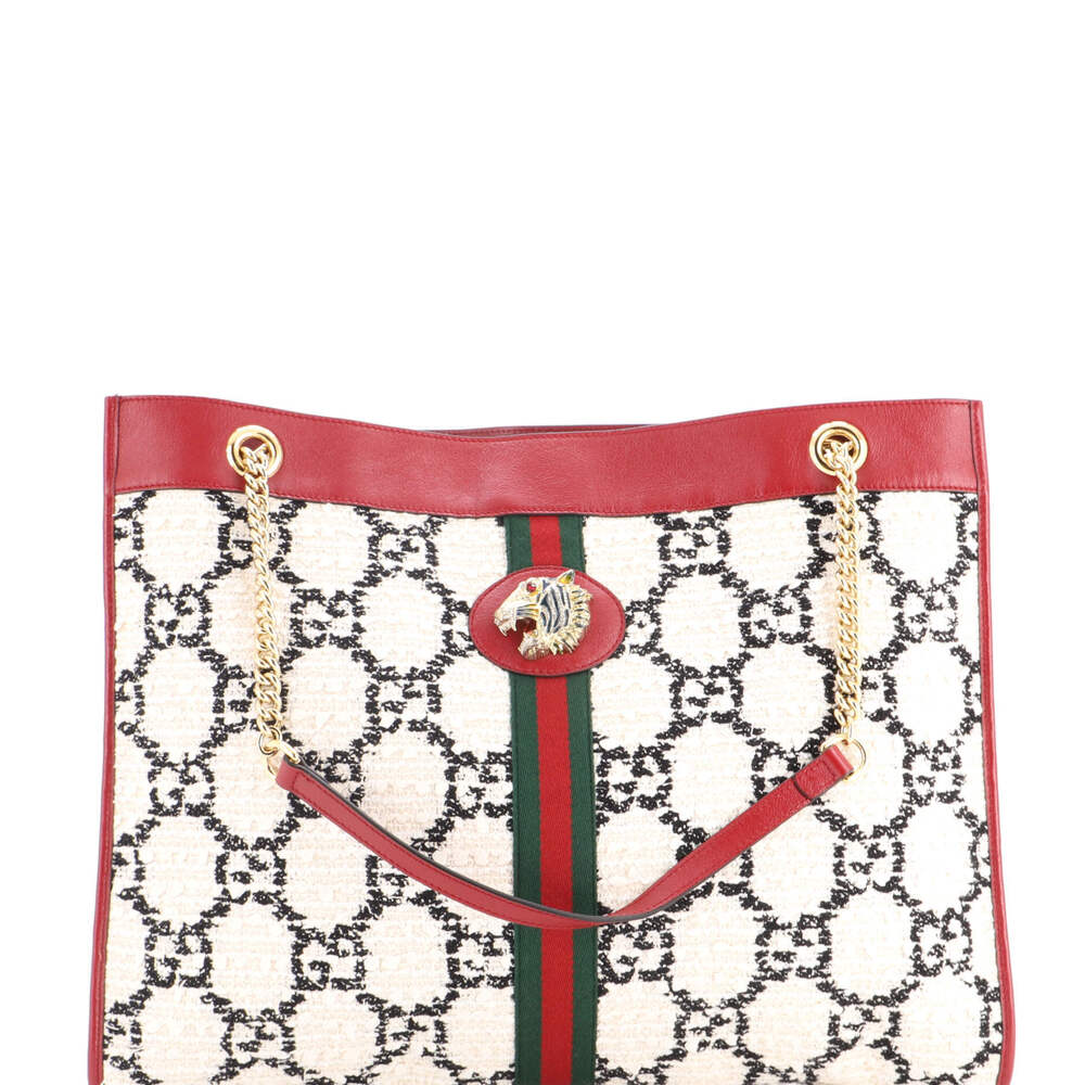 Gucci Large Rajah Chain Tote GG Tweed